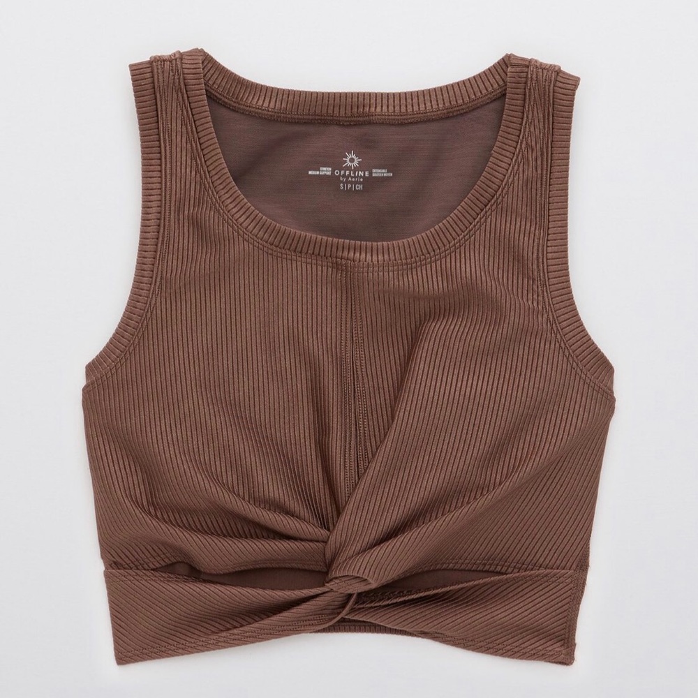 COPY - 👁NWT👁 AE Ribbed shine front twist sports bra